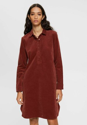 Shirt dress - rust brown