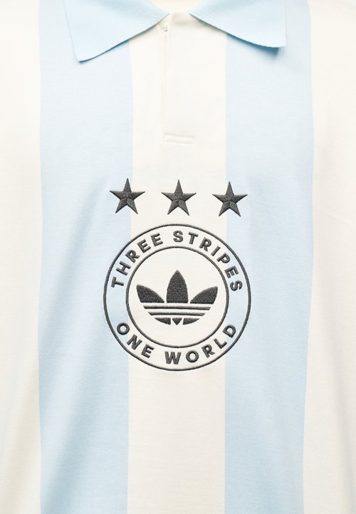 adidas STRIPED - Long sleeved top - ice blue/cream white — photo 6
