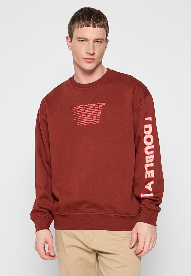 DOUBLE A BY W.W. Sweater donkerrood DOUBLE A BY W.W. Sweater donkerrood