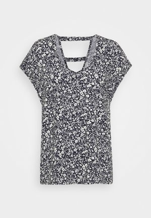 V NECK  - Trükipildiga T-särk - blue