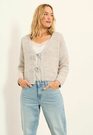 TIE FRONT - Strickjacke - blue