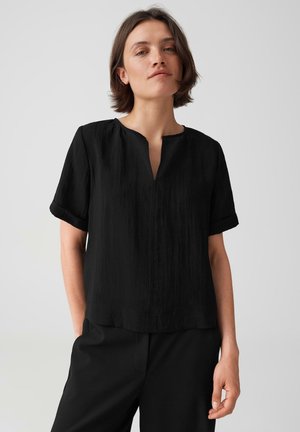 OPUS, BOXY TEXTURE FIT - Bluse - black