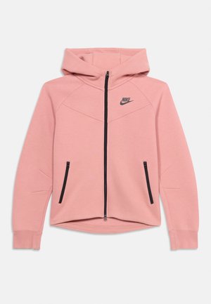 Nike Sportswear, G NSW TCH FLC HD FZ LS - PD - Φούτερ με φερμουάρ - pink rise/black/
