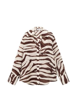 Mango FLOWY ZEBRA PRINTED  - Button-down blouse - ecru
