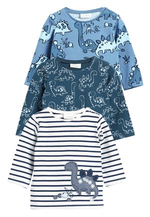 BLUE 3 PACK DINOSAUR T-SHIRTS (0MTHS-3YRS) - Maglietta a manica lunga - blue