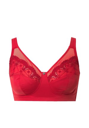 Ulla Popken, MIDNIGHT LACE RELIEF BRA - Underwired bra - salsa
