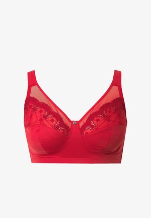 Ulla Popken, MIDNIGHT LACE RELIEF BRA - Underwired bra - salsa
