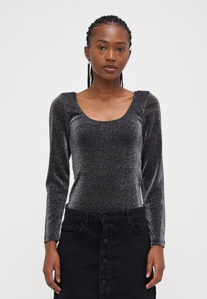 ONLAMERA GLITTER BODY - Topper langermet - black/silver
