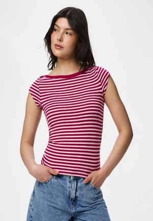 Pieces OBERTEIL MIT ANGESCHNITTENEN ÄRMELN PCSOF U-BOOT-AUSSCHNITT - T-shirt basic - roseate spoonbill