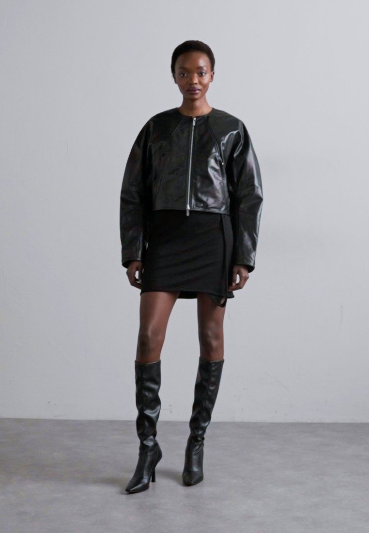 Helmut Lang ARTICULATED - Leather jacket - black - Zalando.co.uk