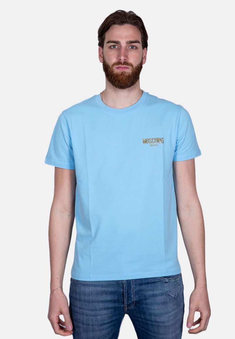 Moschino T-shirt girocollo con logo applicato MRO00E