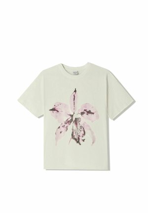 Bershka PRINTED - SHORT SLEEVE - Print T-shirt - white
