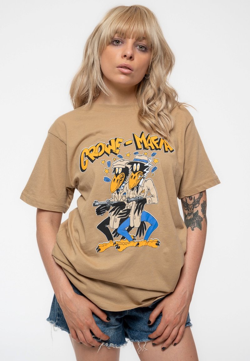 Paradiso Clothing THE BLACK CROWES CROWE MAFIA - Print T-shirt - sand