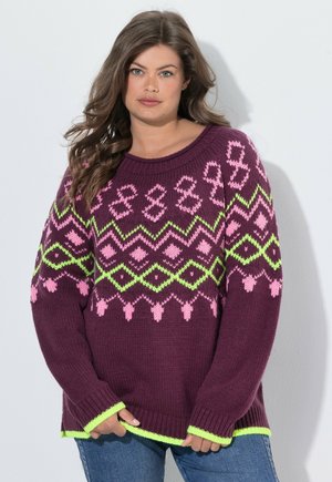 LAURASØN ALPINE PATTERN LONG SLEEVE SWEATER - Trui - plum