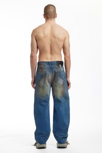 FAVELA CUTLINE UNISEX - Løst sittende jeans - blue dirt washed