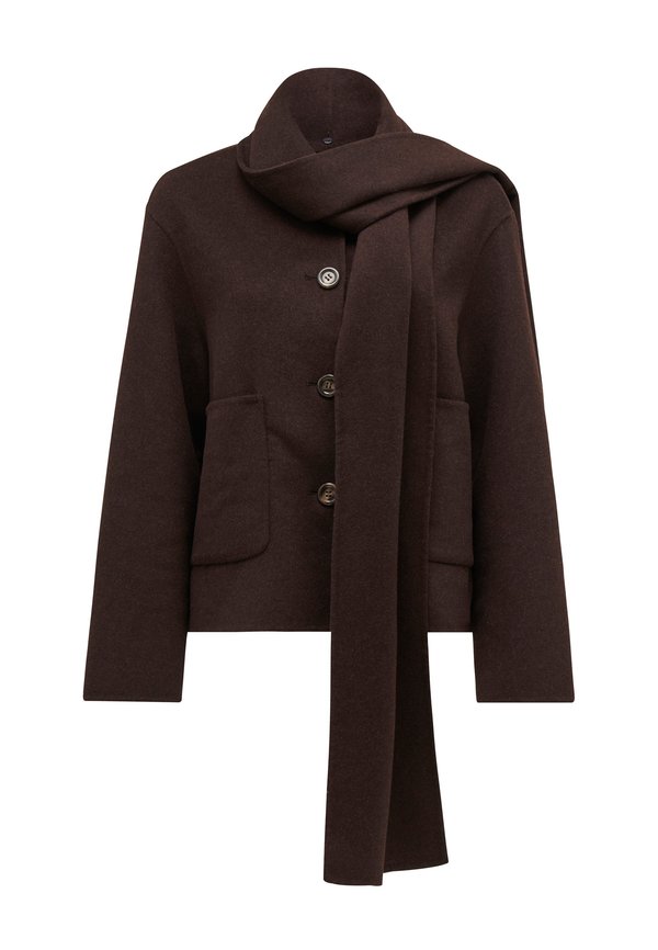 STELLA SCARF COAT - Light jacket - chocoate4