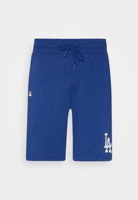 Shorts en coton bleu avec taille élastique et cordon de serrage. Présente un logo "LA" blanc sur la jambe gauche et le logo MLB à l'avant.