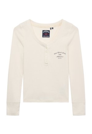 Superdry & Co, SUPERDRY ATHLETIC BUTTON DOWN LONG SLEEVE TOP.. - T-shirt à manches longues - desert bone off white