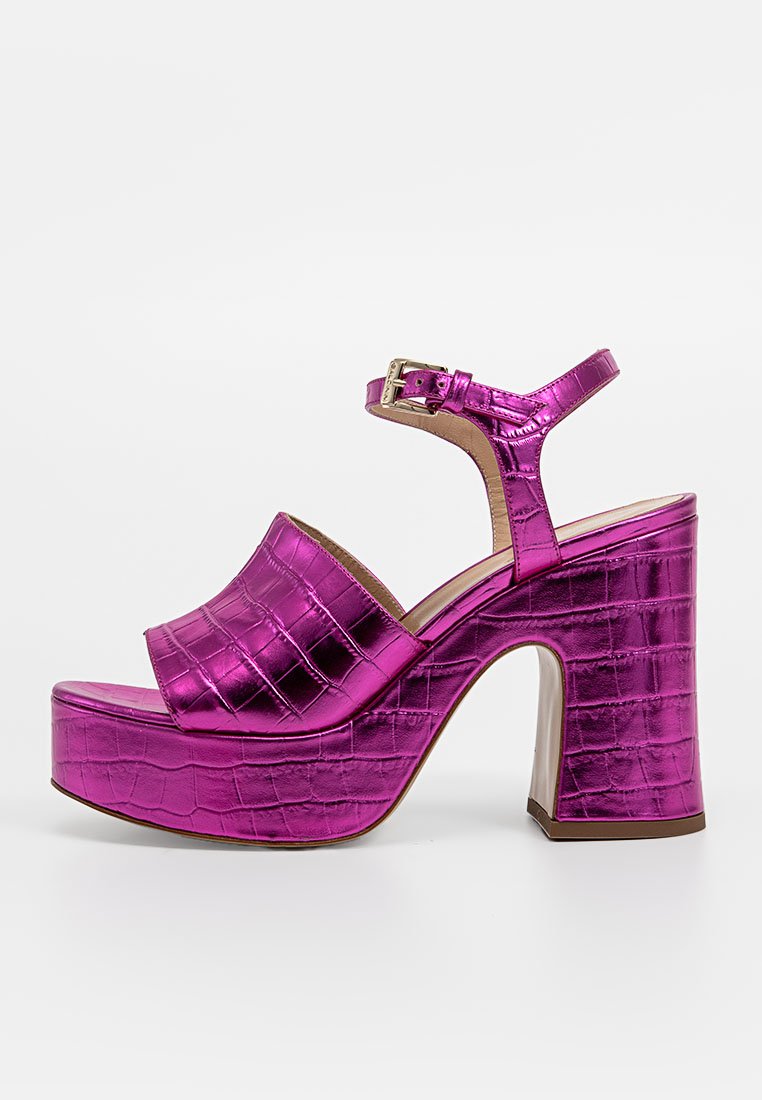 Baldinini Sandalen met plateauzool donkerroze