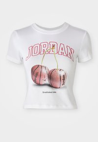 TEE - Print T-shirt - white/gym red/black