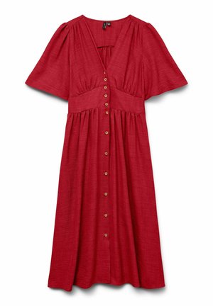 Vero Moda Curve VMCMELANEY MIDI - Tričkové šaty - salsa