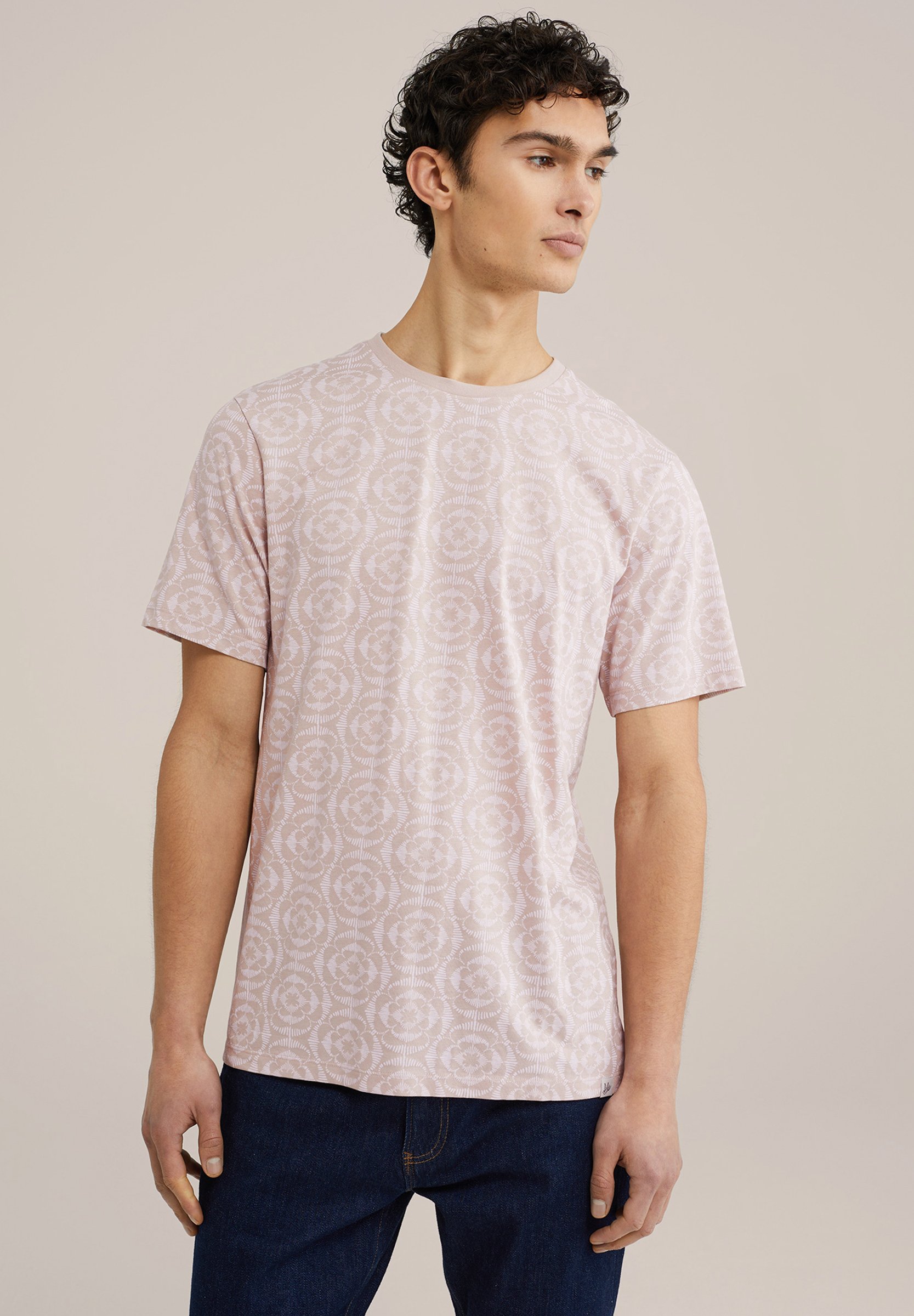 WE Fashion T-shirt con stampa old rose/rosa screziato