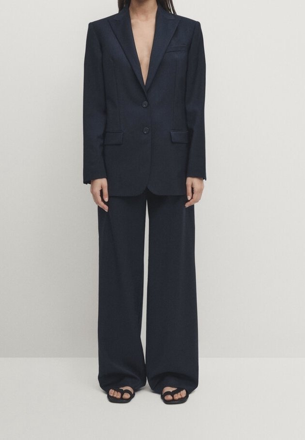 Massimo Dutti Cappotto corto - blue-black denim