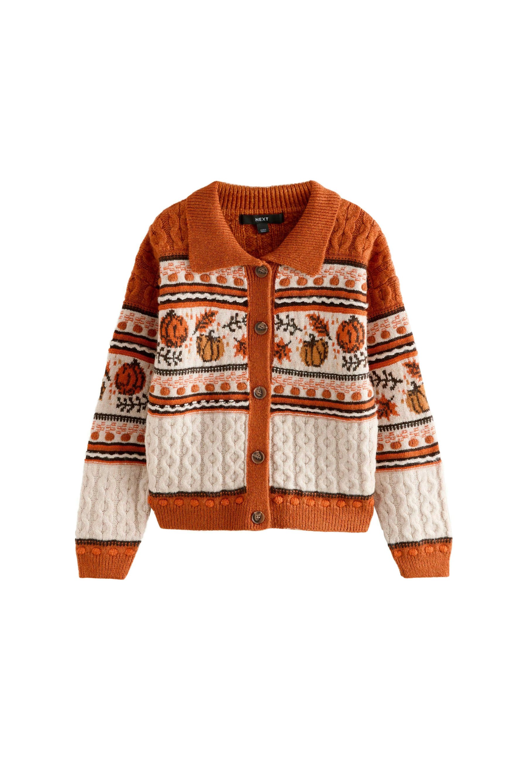 Next REGULAR FIT CABLE COLLAR Cardigan orange autumn/orange
