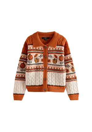 REGULAR FIT - CABLE COLLAR   - Kofta - orange autumn