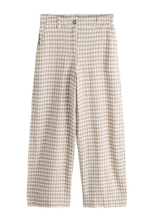 Next, TALL FIT - SMART FRONT BLEND WIDE  - Trousers - brown ecru gingham