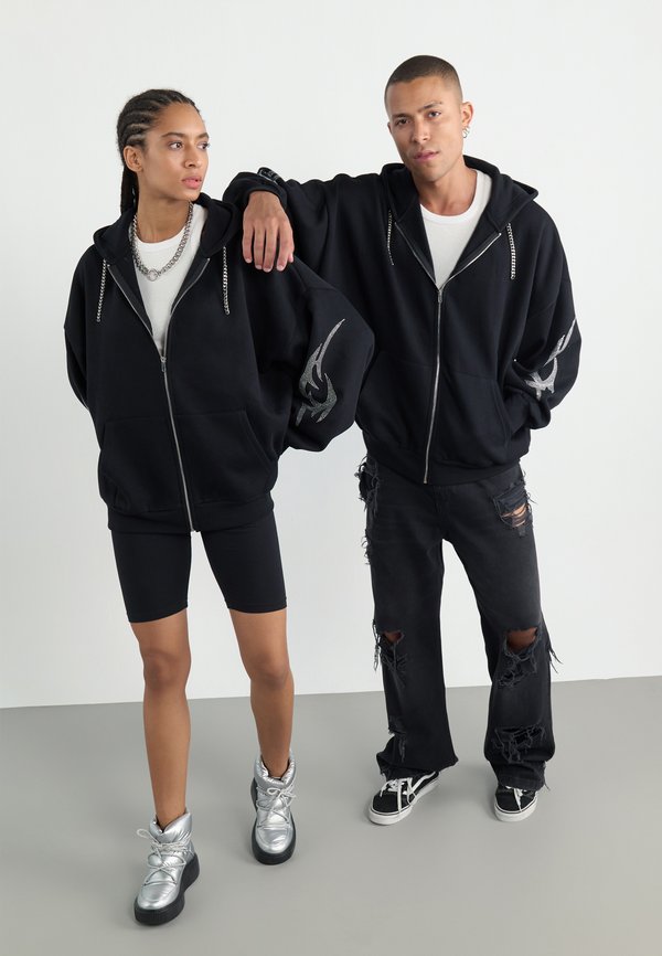 RHINESTONE TRIBAL ZIP-UP UNISEX - Zip-up sweatshirt