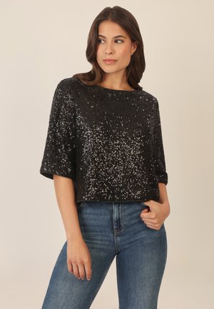 Apart PAILLETTEN - T-Shirt print - schwarz