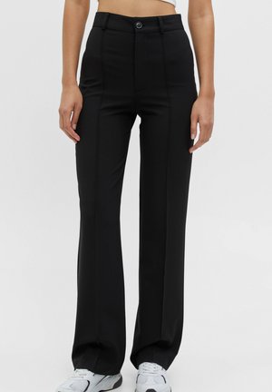 MIT ZIERNAHT VORNE - Trousers - black
