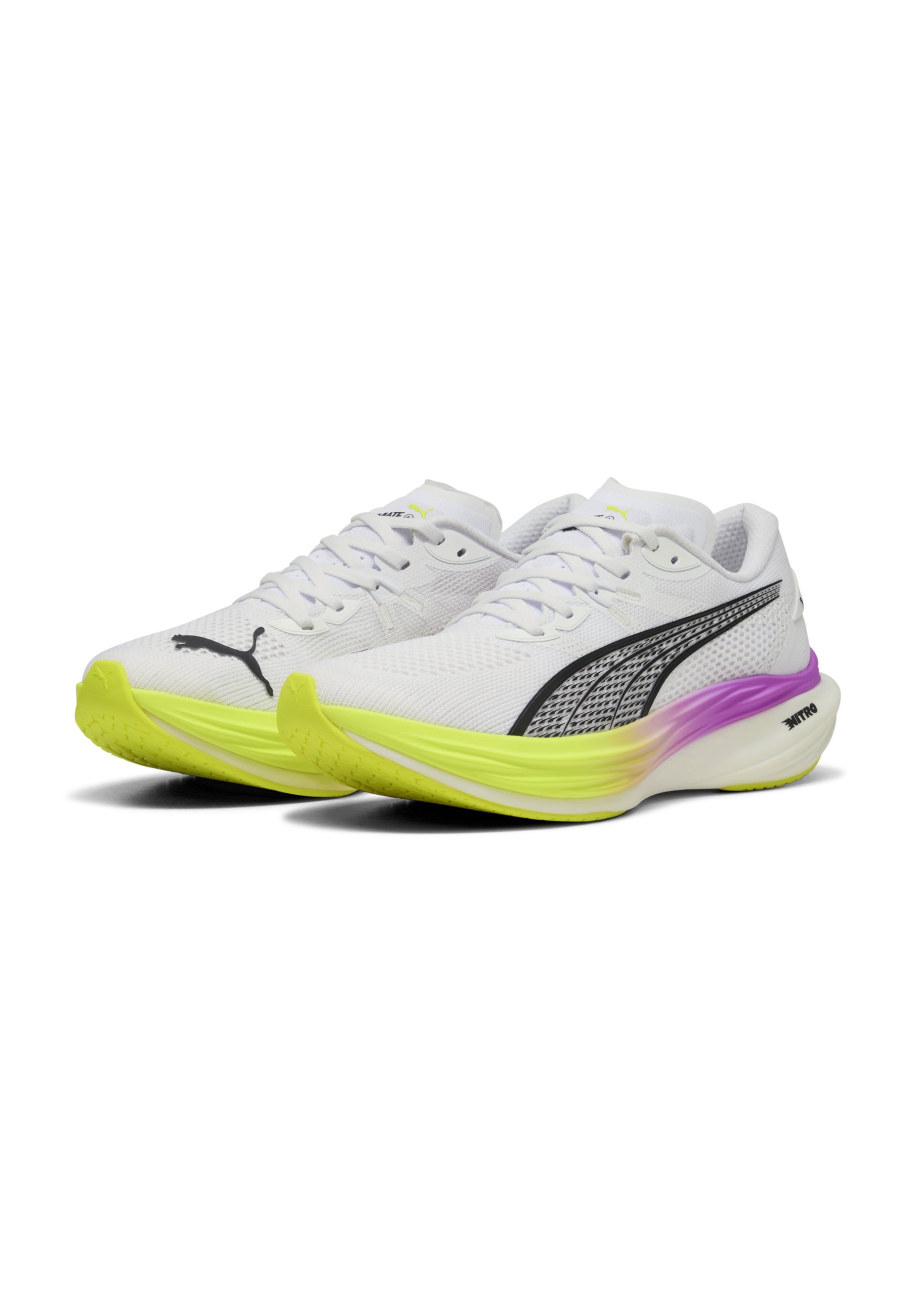 Puma DEVIATE NITRO™ 3 - Road running shoes - white yellow