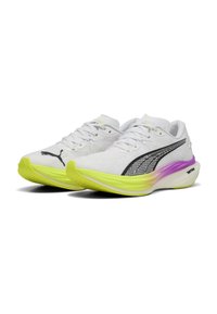 Puma DEVIATE NITRO™ 3  - Väglöparskor - white yellow alert pure magenta