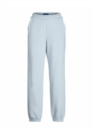 Lichtblauwe sweatpants gemaakt van een zacht materiaal, met een elastische tailleband en boorden, in eenRelaxte pasvorm en zonder zichtbare patronen.