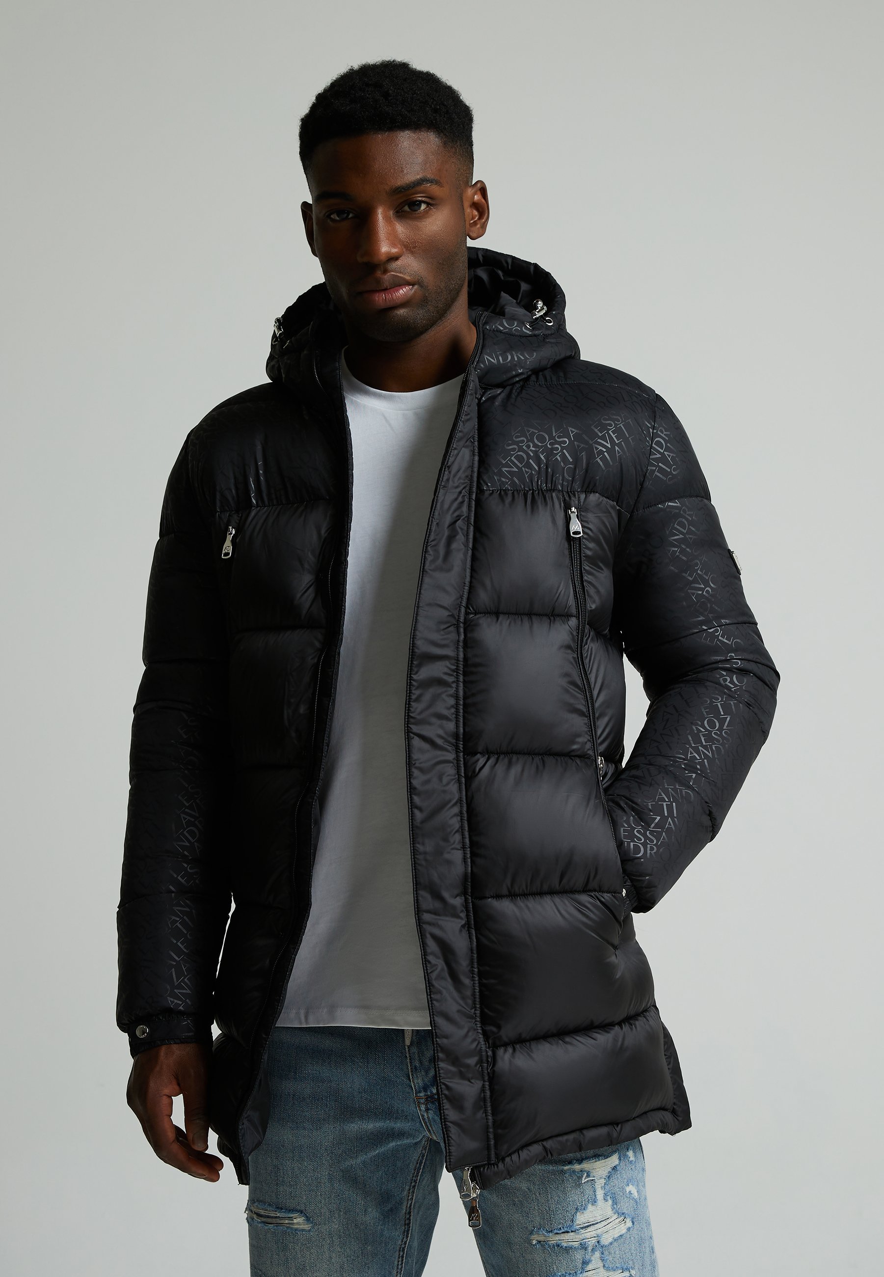 Alessandro Zavetti VIARDI LONGLINE JACKET - Winter coat - black