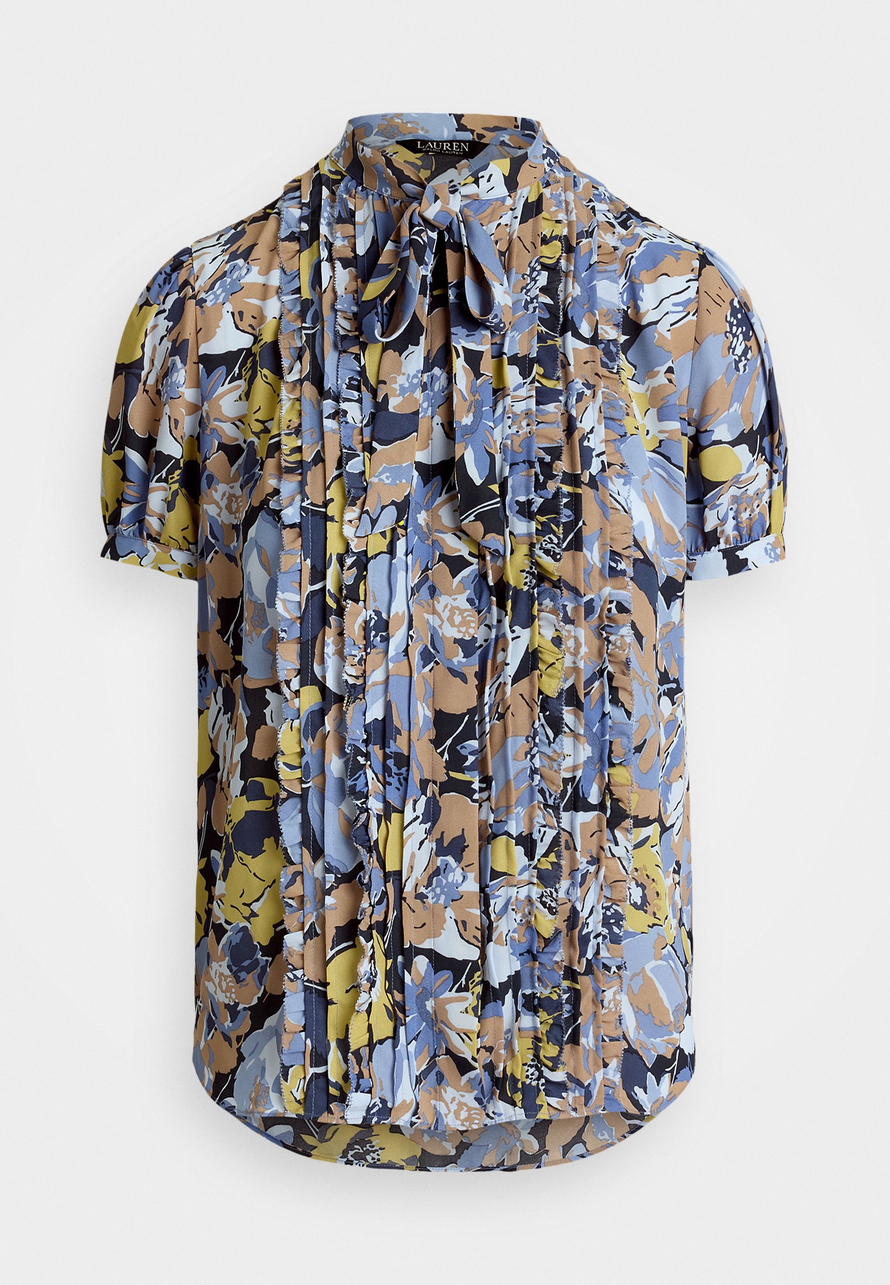 売れ筋商品|||ラルフローレン シャツ レディース トップス FLORAL ETTE PUFF SLEEVE SHIRT - Blouse - blue/multi-colored Lauren Ralph Lauren FLORAL GEORGETTE PUFF SLEEVE SHIRT