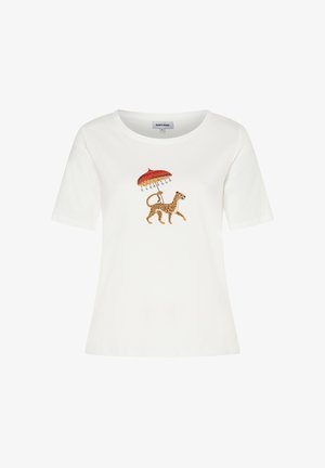 More & More, MORE & MORE WITZIGES KURZARMSHIRT, LEOPARDEN-PRINT - T-Shirt print - off white