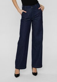 NUAMBER  - Egyenes szárú farmer - dark blue denim