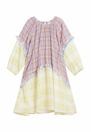 CHECKERED WITH RUFFLE - Hverdagskjole - white