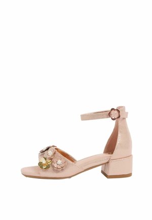 SEQUIN CORSAGE FLOWER  - Sandales - rosegold