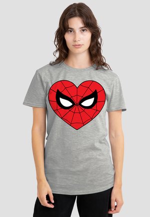 CLASSIC HEART - Print T-shirt - mottled light grey