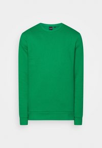 Groene sweatshirt van een katoenmix, met een ronde halslijn en lange mouwen, voorzien van ribgebreide manchetten en onderrand. Glad textuur, zonder patronen.