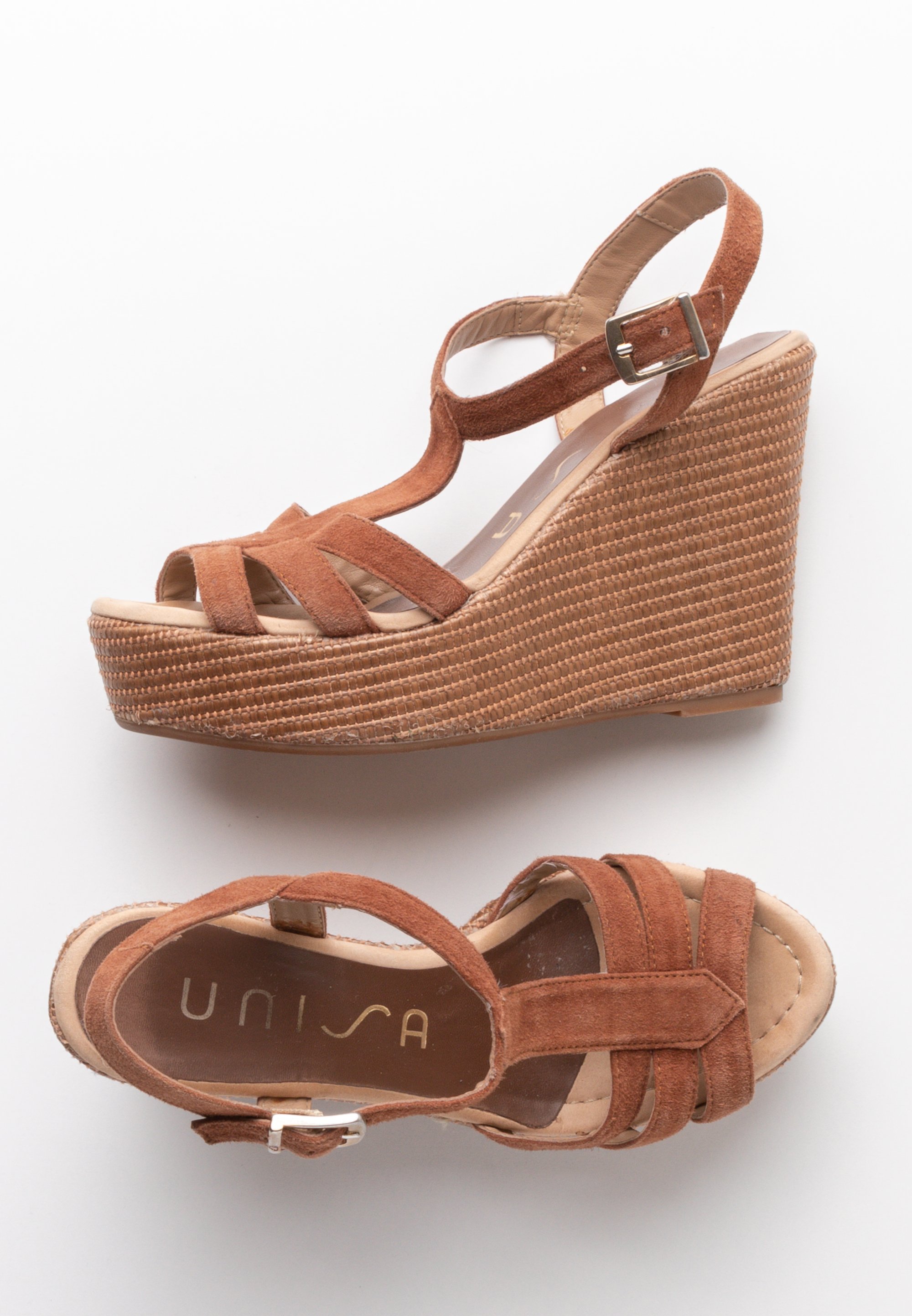 Unisa Wedge sandals brown (Pre-owned) Zalando