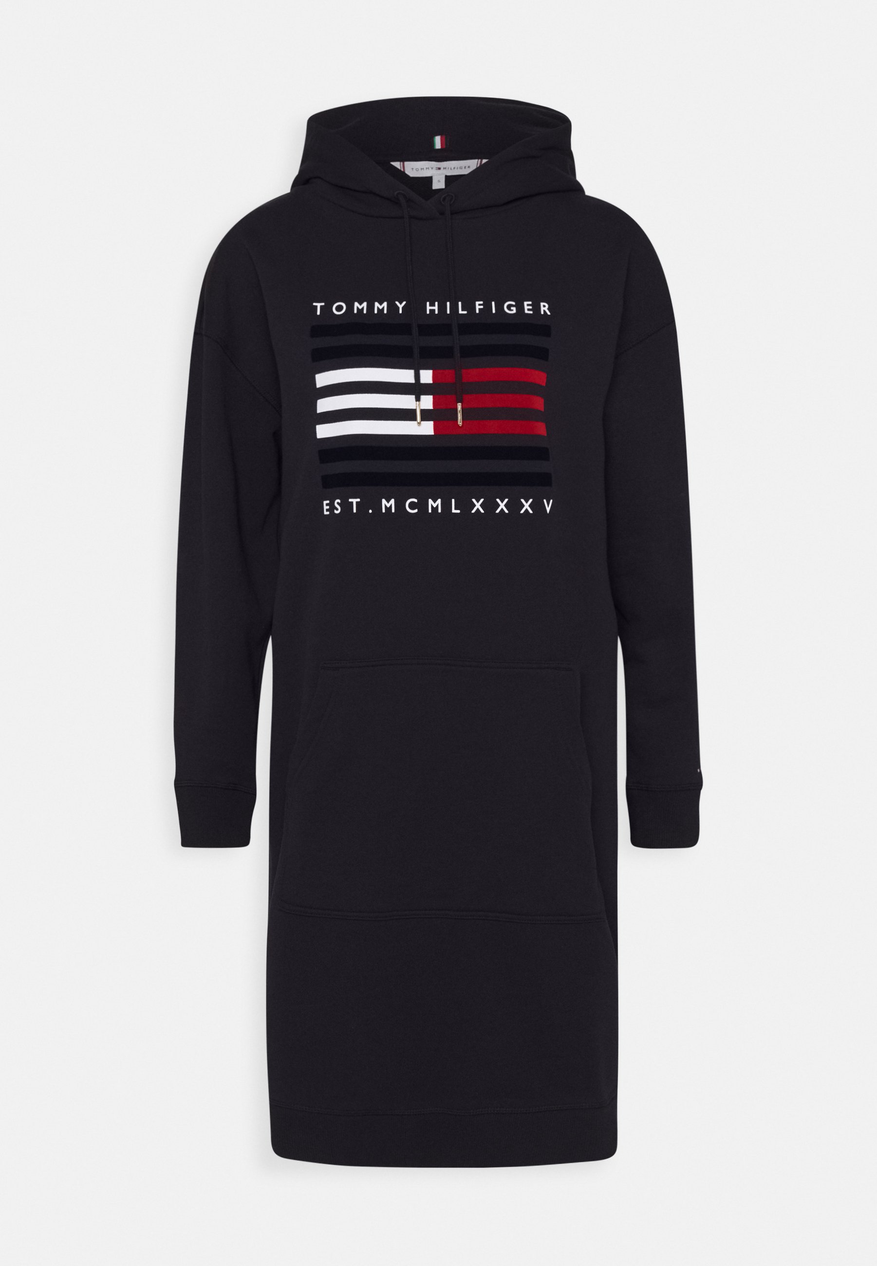 Tommy Hilfiger Regular Flag Hoodie Dress Day Desert Sky Blue Zalando Co Uk 