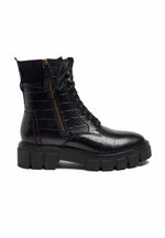 POD LOLA - Botines con cordones - black croc/negro - Zalando.es