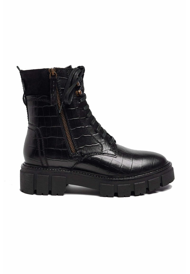 POD LOLA Laceup ankle boots black croc/black Zalando