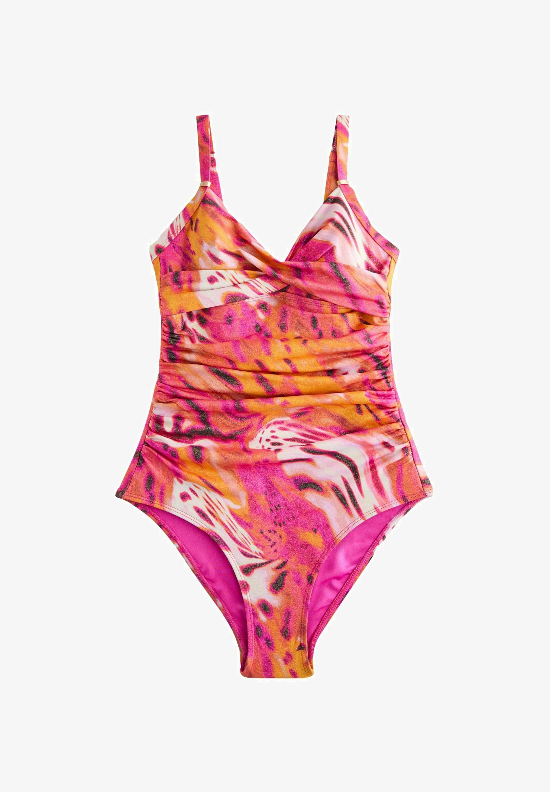 Next BRIGHT FLORAL SHAPE ENHANCING Badeanzug pink metallic