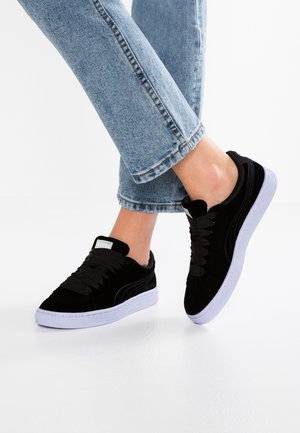 Puma BASKET CLASSIC VELOUR VR - Sneakers basse - black/icelandic blue